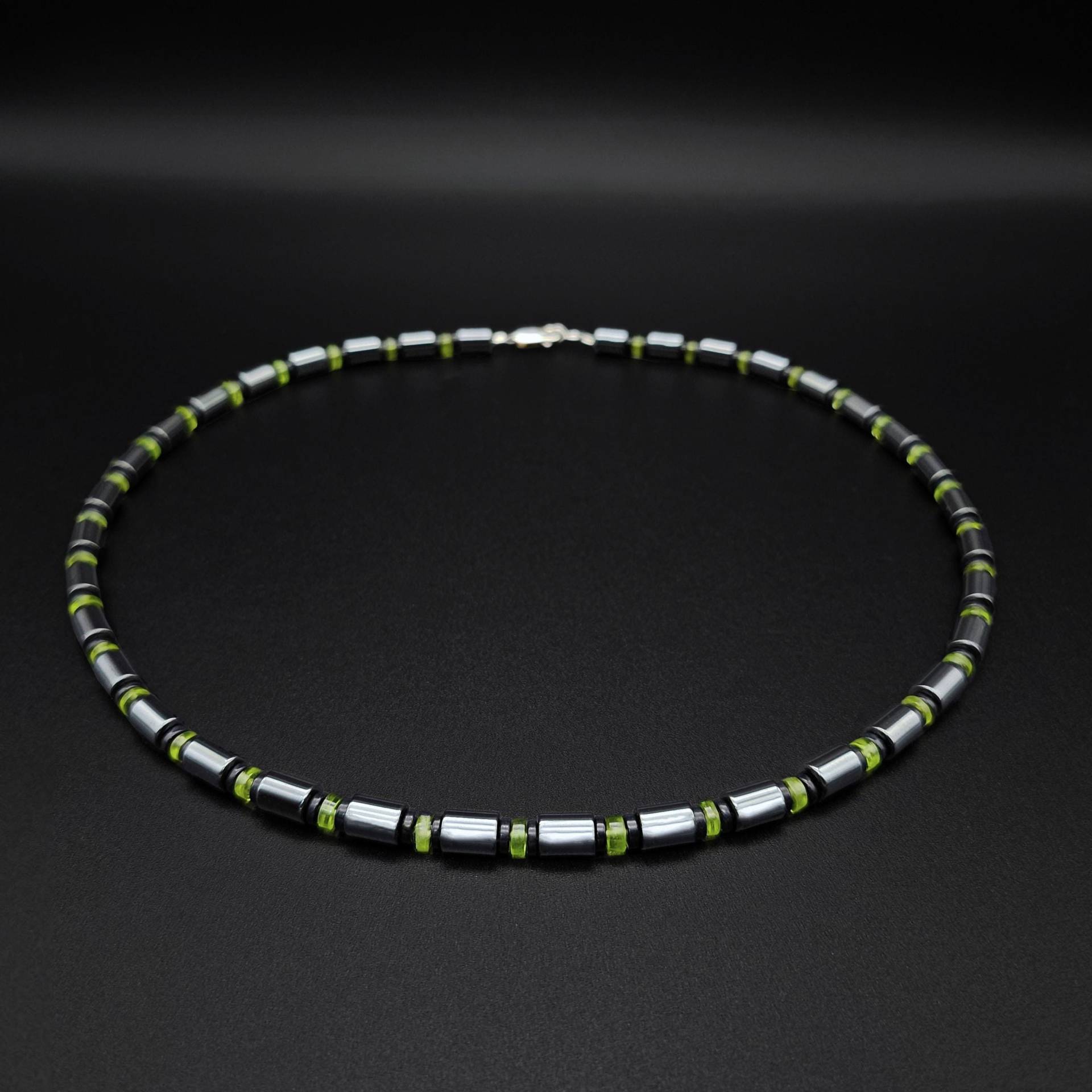 Herren Halskette Hämatit Peridot Edelstein, Handgemachter Schmuck Für Männer, Einzigartige Geschenke Geschenk Ihn von Gnatus