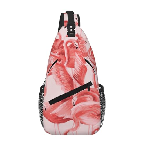Gnbmvcc Flamingo Brusttasche Schultertasche für Herren, wasserabweisend, Crossbody-Tasche für Läufer, Wandern, Radfahren, Reisen Gnbmvcc Flamingo Brusttasche Schultertasche für Herren, wasserabweisend, Crossbody-Tasche für Läufer, Wandern, Radfahren, Reisen von Gnbmvcc