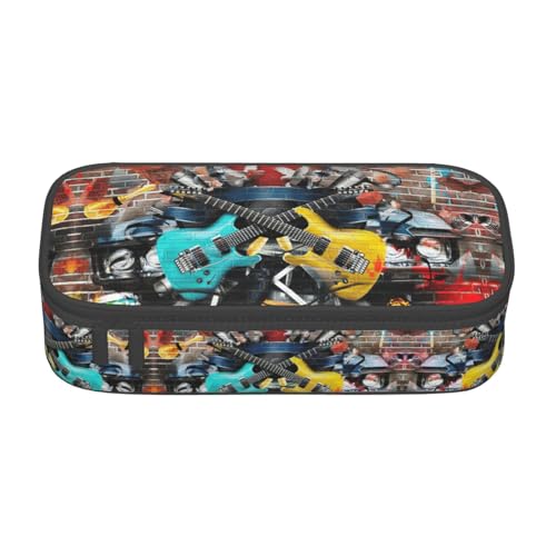 Gnbmvcc Gitarrenmalerei Multifunktionale Schreibwarentasche Aufbewahrungstasche Kann Schreibwaren, Kosmetik, Bürobedarf aufbewahren. Gnbmvcc Gitarrenmalerei Multifunktionale Schreibwarentasche Aufbewahrungstasche Kann Schreibwaren, Kosmetik, Bürobedarf aufbewahren. von Gnbmvcc