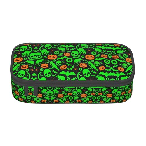 Gnbmvcc Grüner Geist Horror Halloween Kürbis Multifunktionale Schreibwaren Tasche Aufbewahrungstasche Kann Schreibwaren, Kosmetik, Bürobedarf aufbewahren. Gnbmvcc Grüner Geist Horror Halloween Kürbis Multifunktionale Schreibwaren Tasche Aufbewahrungstasche Kann Schreibwaren, Kosmetik, Bürobedarf aufbewahren. von Gnbmvcc