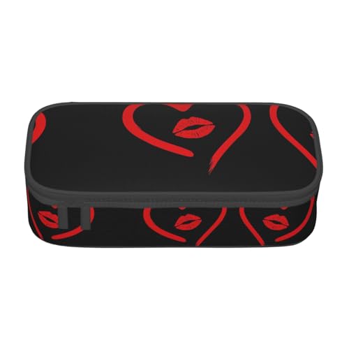 Gnbmvcc Heart Drawn in Lippenstift Multifunktionale Schreibwaren-Tasche Aufbewahrungstasche Kann Schreibwaren, Kosmetik, Bürobedarf aufbewahren. Gnbmvcc Heart Drawn in Lippenstift Multifunktionale Schreibwaren-Tasche Aufbewahrungstasche Kann Schreibwaren, Kosmetik, Bürobedarf aufbewahren. von Gnbmvcc