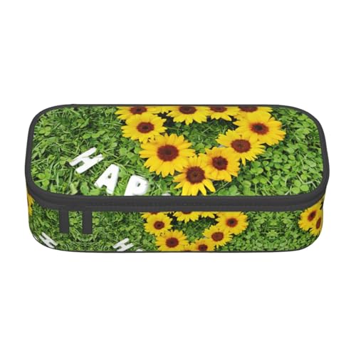 Gnbmvcc Herzförmige Sonnenblume Multifunktionale Schreibwarentasche Aufbewahrungstasche Kann Schreibwaren, Kosmetik, Bürobedarf aufbewahren. Gnbmvcc Herzförmige Sonnenblume Multifunktionale Schreibwarentasche Aufbewahrungstasche Kann Schreibwaren, Kosmetik, Bürobedarf aufbewahren. von Gnbmvcc