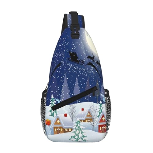 Gnbmvcc Weihnachts-Brusttasche, Schultertasche für Herren, wasserabweisend, Crossbody-Tasche für Läufer, Wandern, Radfahren, Reisen von Gnbmvcc