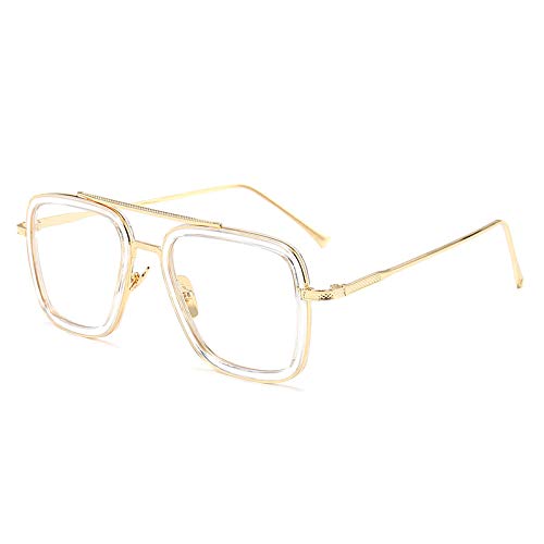 Iron Man Sonnenbrillen Herren Trendy Brillen Fashion Square Sonnenbrillen Transparentes Blatt des transparenten Kreises des Goldrahmens Iron Man Sonnenbrillen Herren Trendy Brillen Fashion Square Sonnenbrillen Transparentes Blatt des transparenten Kreises des Goldrahmens von Gneric