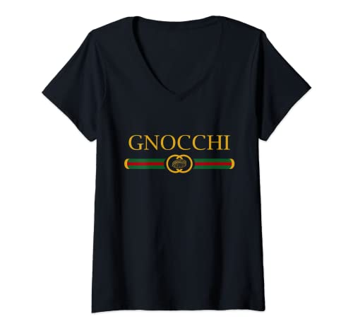 Damen Gnocchi Feinschmecker mit lustigem Logo-Stil T-Shirt mit V-Ausschnitt Damen Gnocchi Feinschmecker mit lustigem Logo-Stil T-Shirt mit V-Ausschnitt von Gnocchi Lover Tees