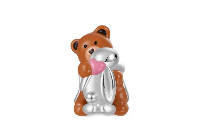 Gnoce Bead Gnoce Bär umarmt Hase Charm IOC058 Silber von Gnoce