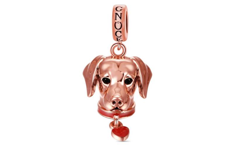 Gnoce Bead Gnoce Charm Anhänger Labrador ENC065 Silber rosévergoldet von Gnoce