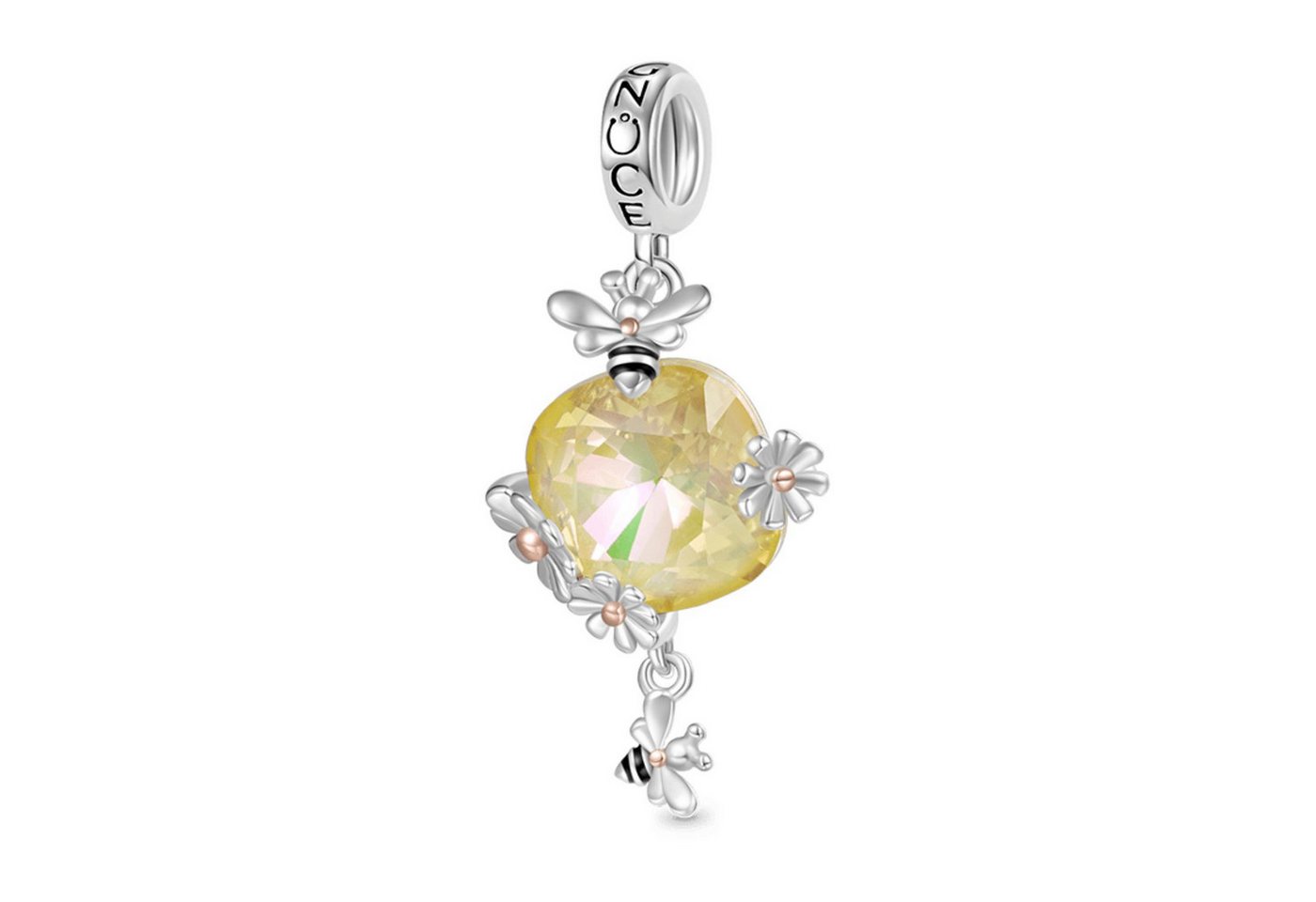 Gnoce Bead Gnoce Charm Biene und Gänseblümchen Silber HYC 121 von Gnoce