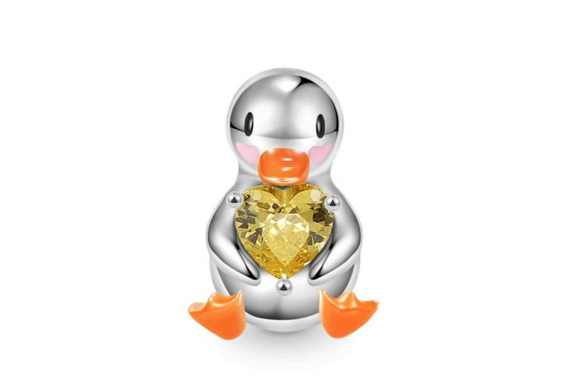 Gnoce Bead Gnoce Charm Ente mit Herz FOC021 Silber von Gnoce