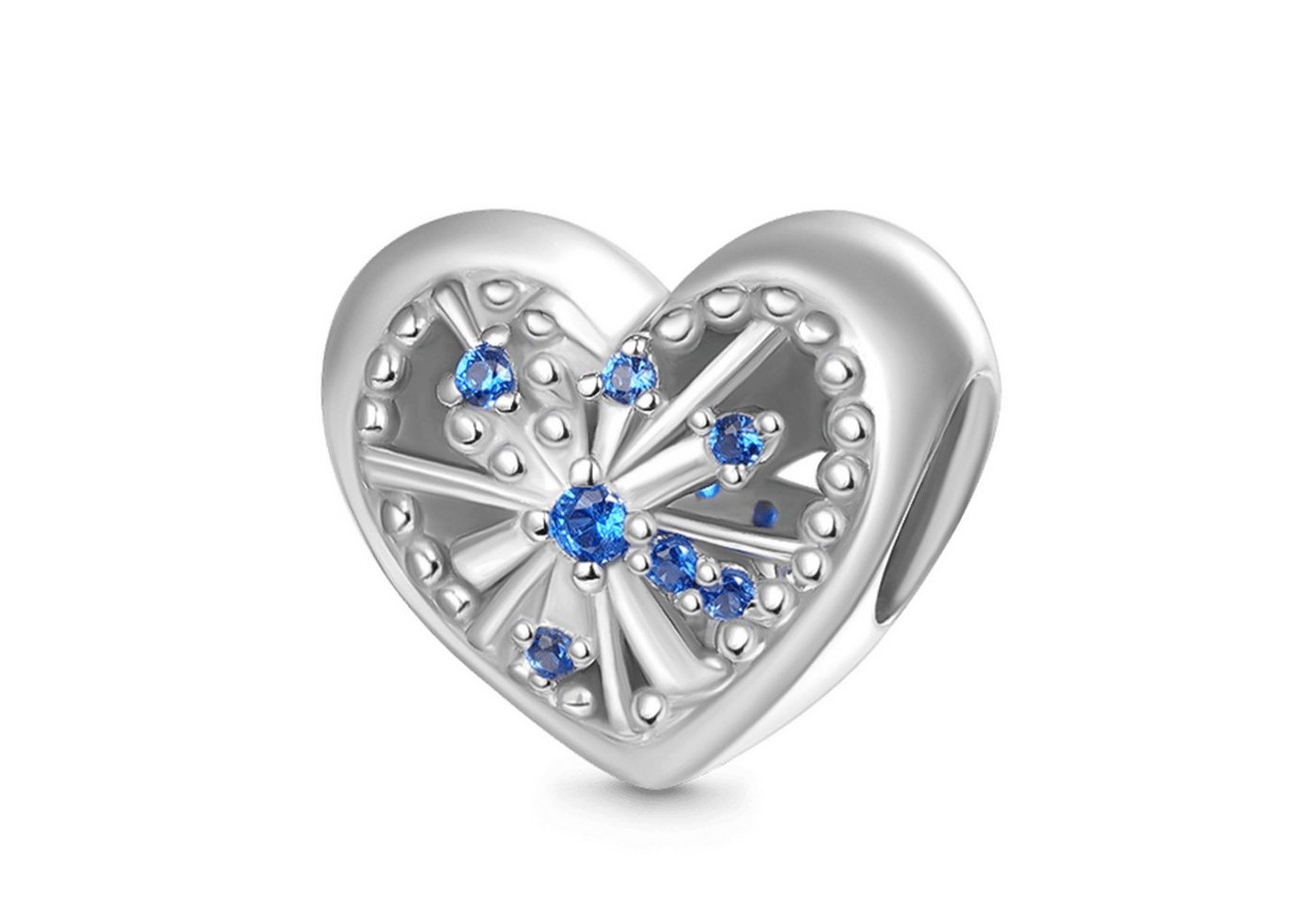 Gnoce Bead Gnoce Charm Feuerwerk Herz Silber GYC037 von Gnoce