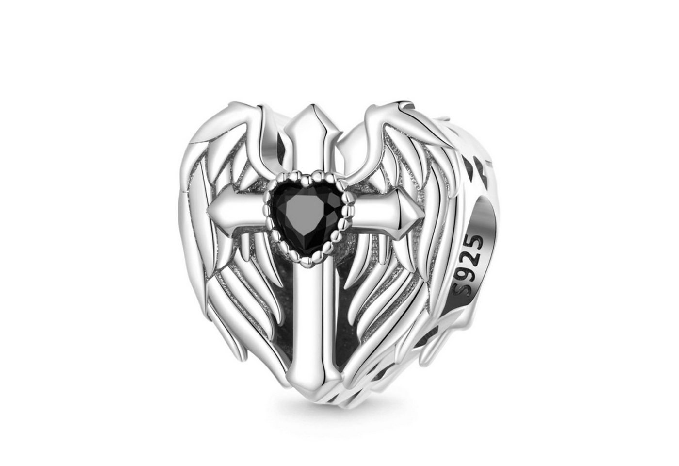 Gnoce Bead Gnoce Charm Flügel Kreuz Silber HMC 073 von Gnoce