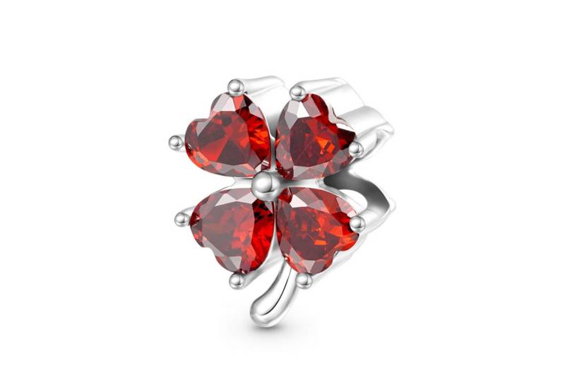 Gnoce Bead Gnoce Charm Geburtsstein Januar Kleeblatt HMC006-1 Silber von Gnoce