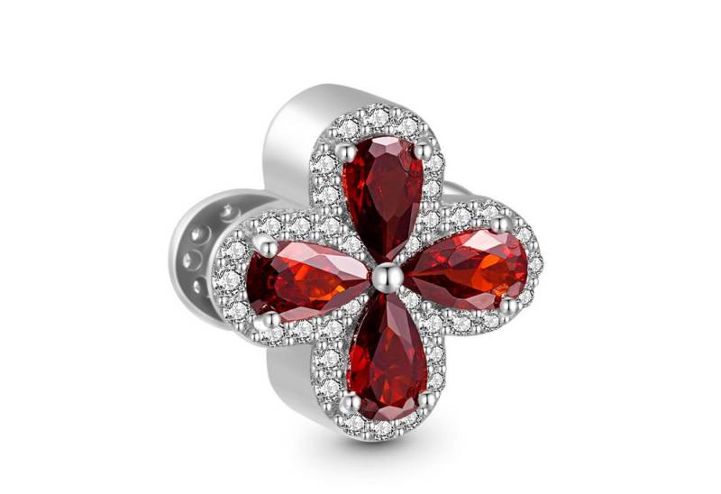 Gnoce Bead Gnoce Charm Glücksklee rot GGC054-1 von Gnoce