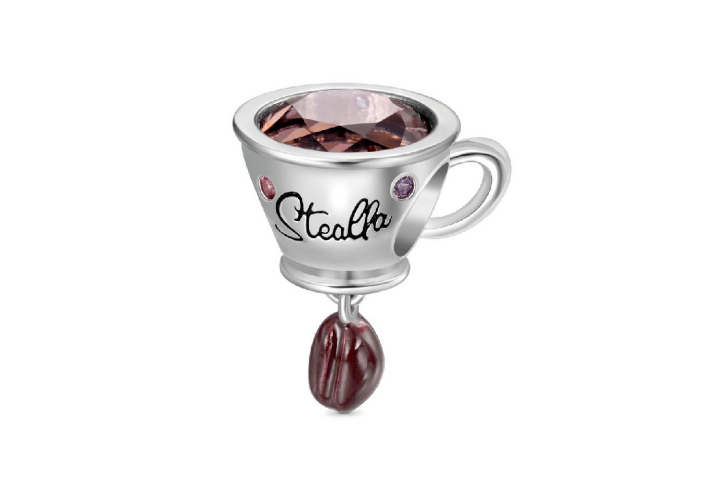 Gnoce Bead Gnoce Charm Gravierbare Kaffeetasse Silber IJC 044 von Gnoce