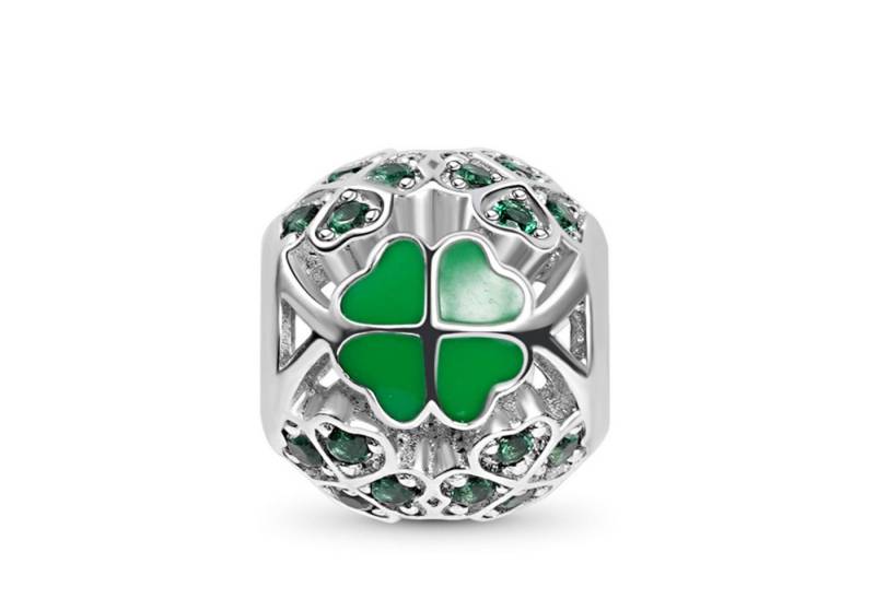 Gnoce Bead Gnoce Charm Grünes Kleeblatt BNCT47 Silber von Gnoce