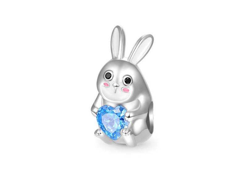 Gnoce Bead Gnoce Charm Hase/blauer Stein GSC022 Silber von Gnoce