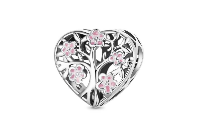 Gnoce Bead Gnoce Charm Herz mit Blüte HVC245 von Gnoce