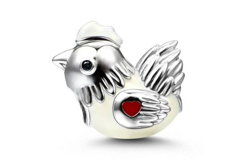 Gnoce Bead Gnoce Charm Huhn mit Herz DSC022 Silber von Gnoce