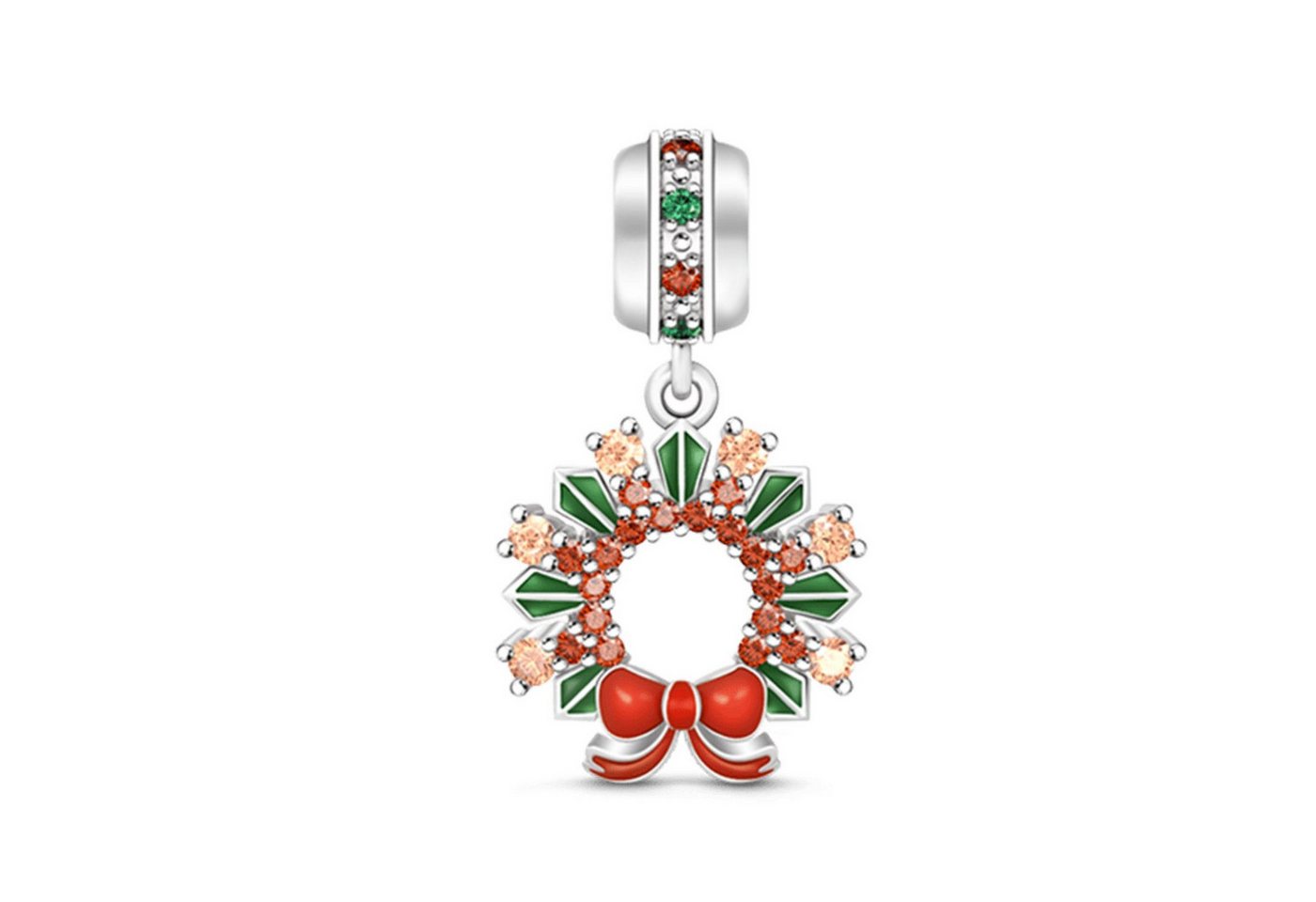 Gnoce Bead Gnoce Charm Kranz Weihnachten Silber BSCS30 von Gnoce