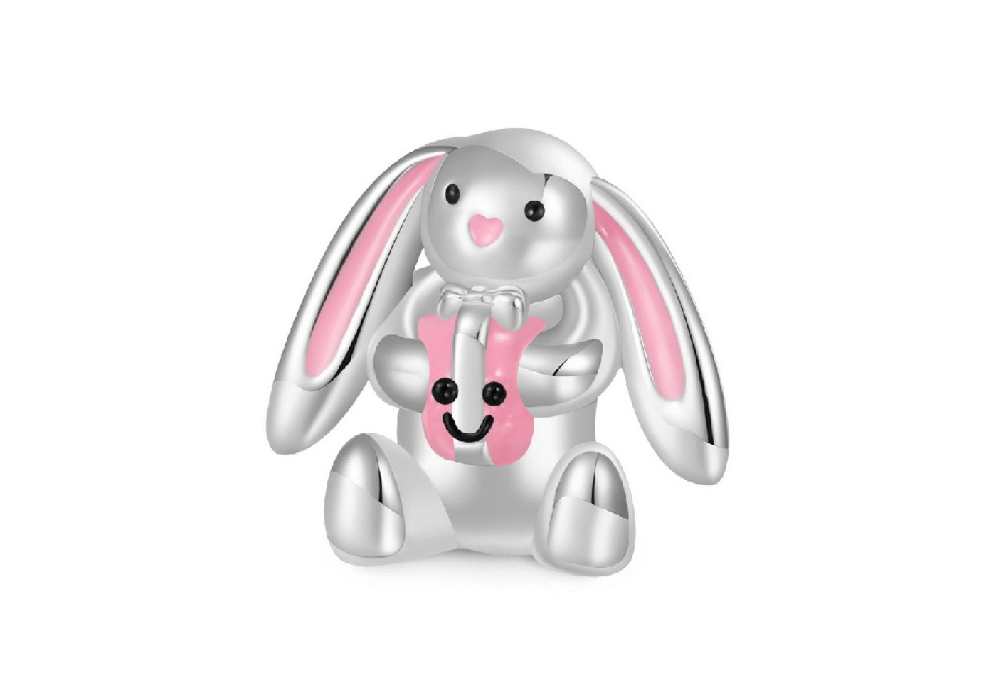 Gnoce Bead Gnoce Charm Langohr Kaninchen Geschenk Silber IOC 036 von Gnoce