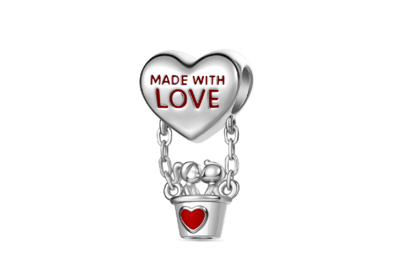 Gnoce Bead Gnoce Charm Made with love JYC107 Silber von Gnoce