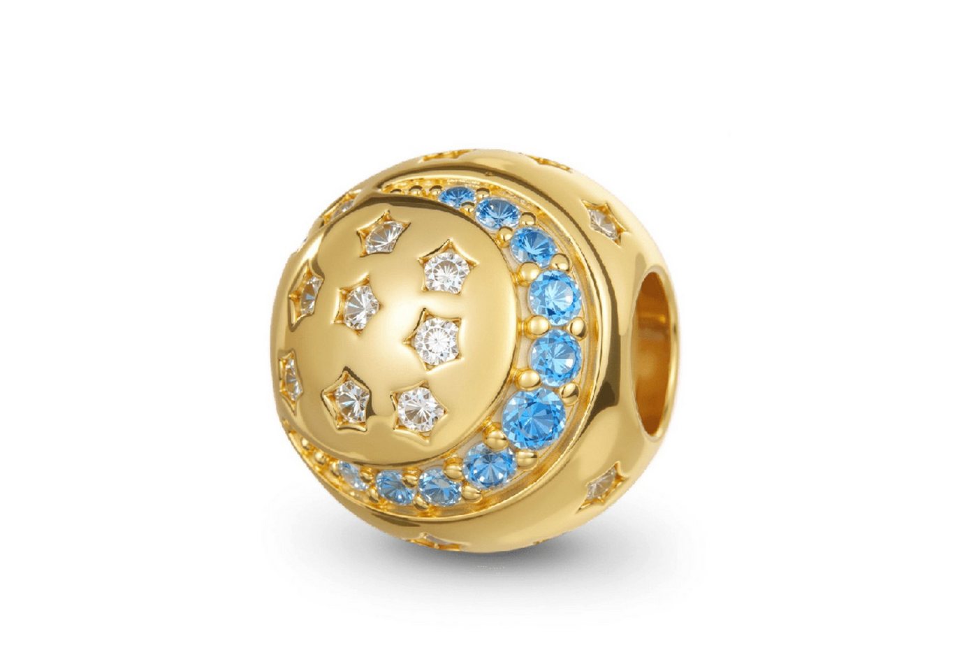 Gnoce Bead Gnoce Charm Mond Sterne JGC041 Silber vergoldet von Gnoce