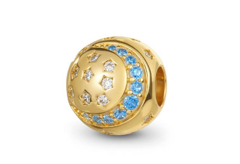 Gnoce Bead Gnoce Charm Mond Sterne JGC041 Silber vergoldet von Gnoce