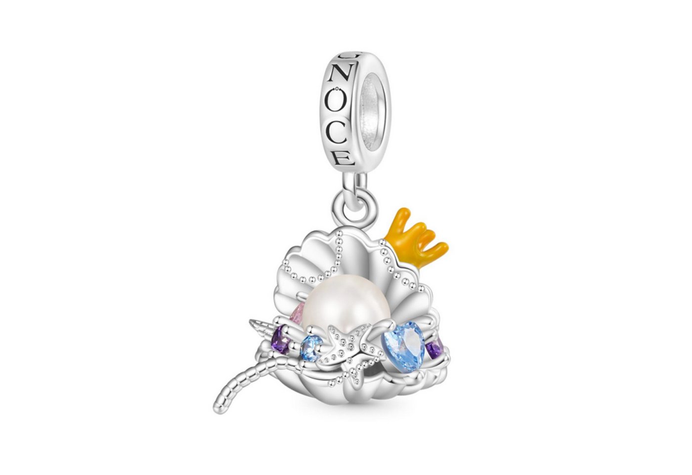 Gnoce Bead Gnoce Charm Muschel IAC117 Silber von Gnoce