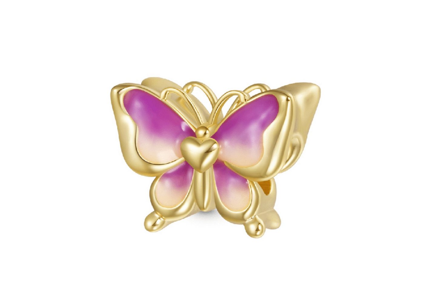 Gnoce Bead Gnoce Charm Schmetterling HGC127 Silber vergold. von Gnoce