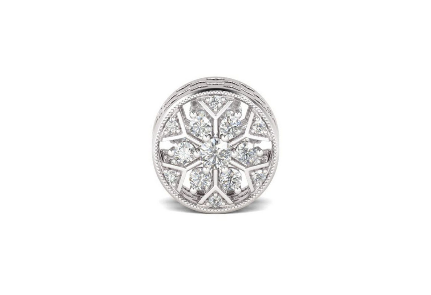 Gnoce Bead Gnoce Charm Schneeflocke Silber AICS09 von Gnoce