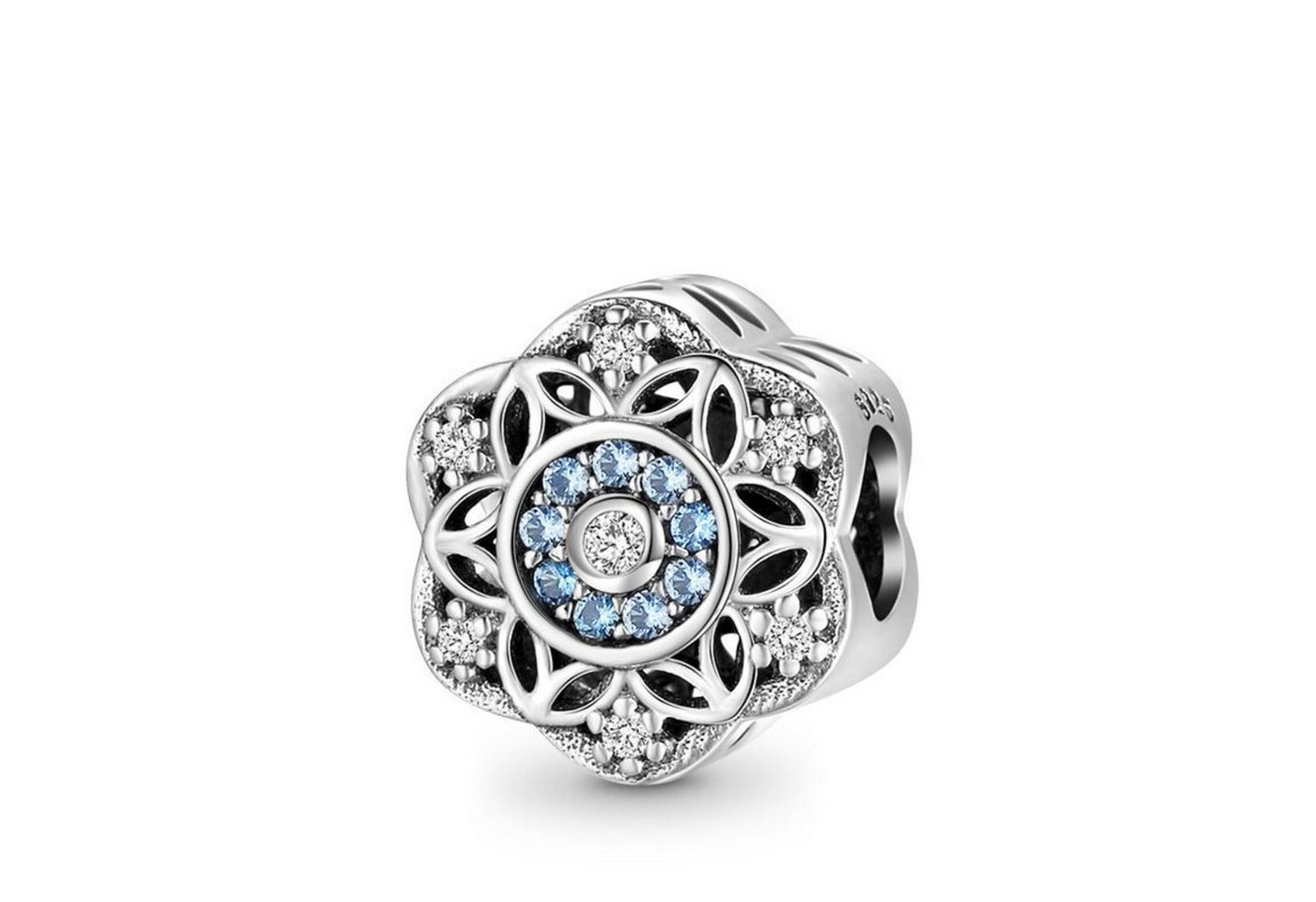 Gnoce Bead Gnoce Charm Schneeflocke mit Zirkonia Silber FVC003 von Gnoce