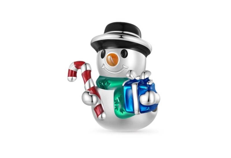 Gnoce Bead Gnoce Charm Schneemann Weihnachten Silber HOC017 von Gnoce