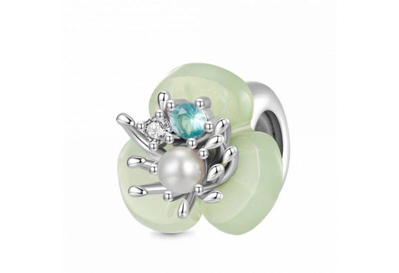 Gnoce Bead Gnoce Charm Stopper Grüne Blüte JFC121 Silber von Gnoce