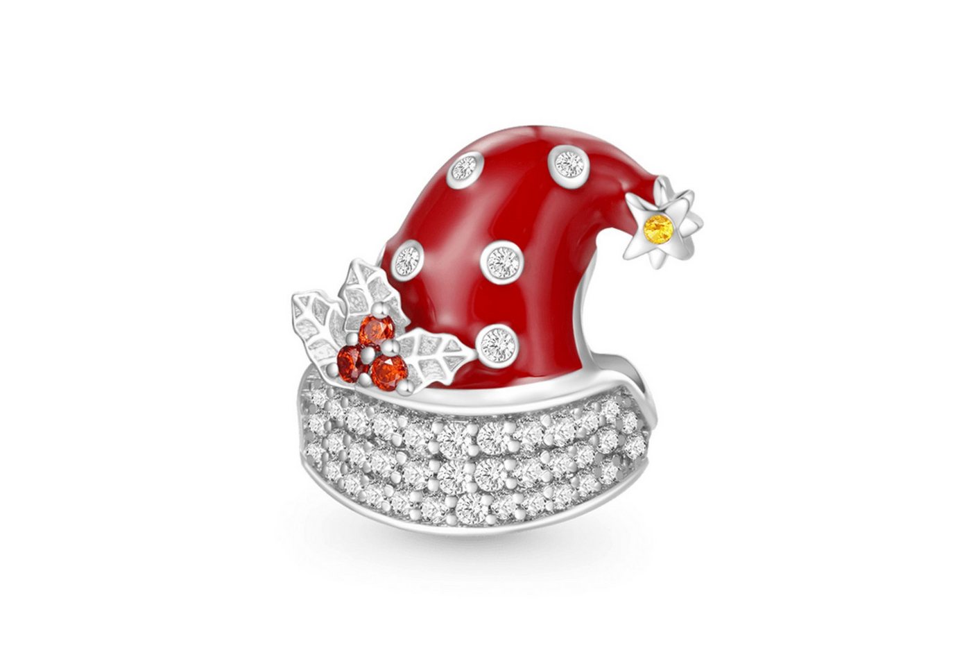 Gnoce Bead Gnoce Charm Weihnachtsmütze Silber HLC007 von Gnoce