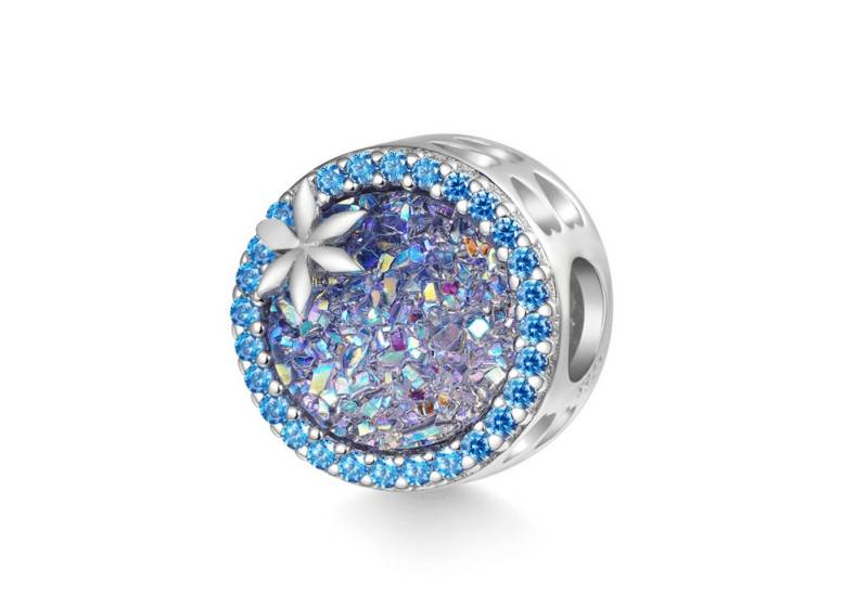 Gnoce Bead Gnoce Charm blaue Schneeflocke Silber HLC040 von Gnoce