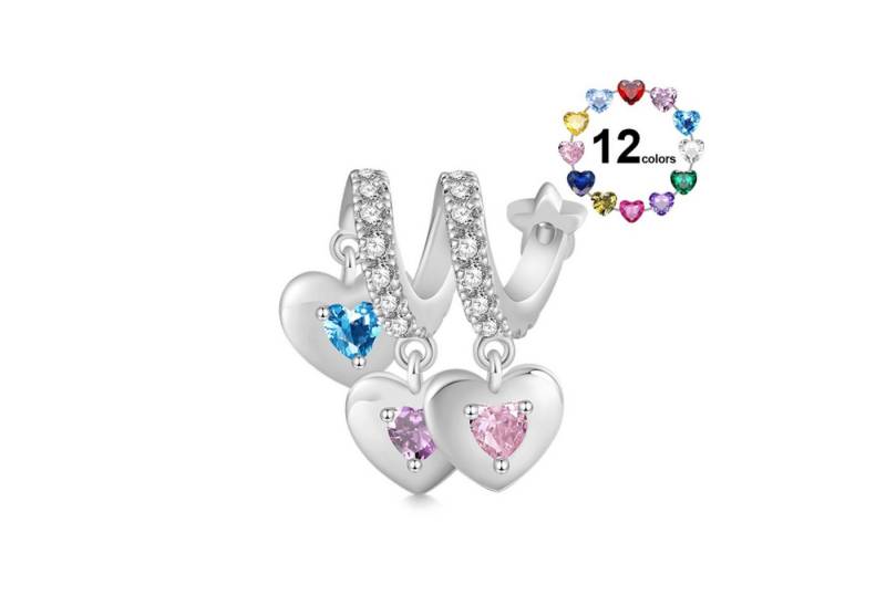 Gnoce Bead Gnoce Charm drei Herzen HSC102 Silber von Gnoce