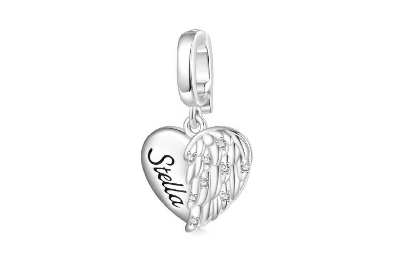 Gnoce Bead Gnoce Charm gravierbares Herz mit Flügel Silber IMC062 von Gnoce