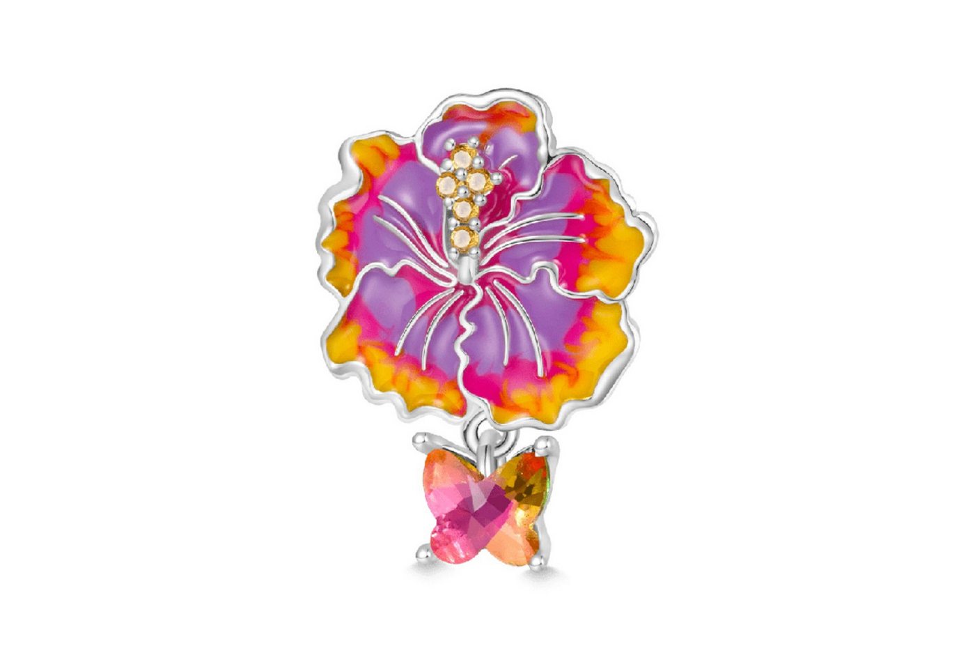 Gnoce Bead Gnoce Charm große Blüte HGC020 Silber von Gnoce