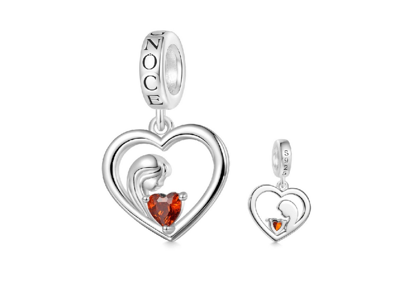 Gnoce Bead Gnoce Doppel-Charm Mutter umarmt Tochter JJC018 von Gnoce