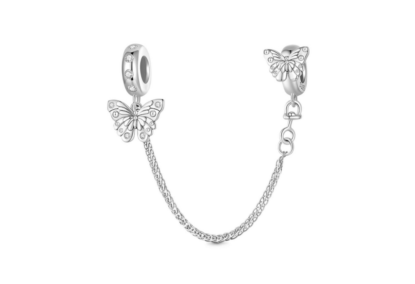 Gnoce Bead Gnoce Sicherheitskette Schmetterling IDC149 Silber von Gnoce