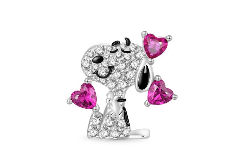 Gnoce Bead Gnoce Snoopy Herz-Glitzer Charm IVC118 von Gnoce