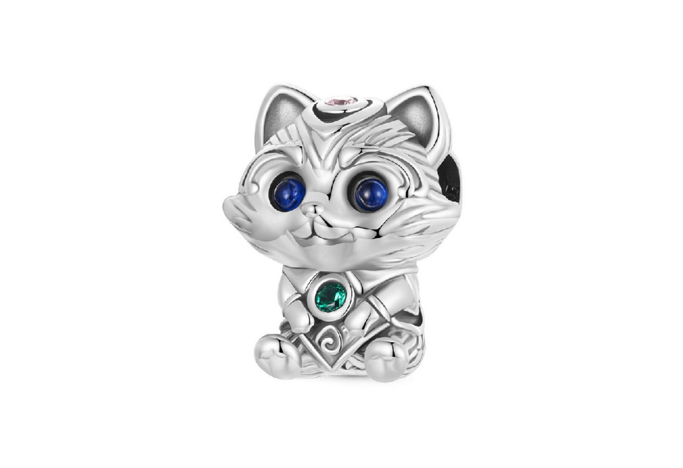 Gnoce Bead Gnoce kleiner Waschbär Charm IAC137 Silber von Gnoce