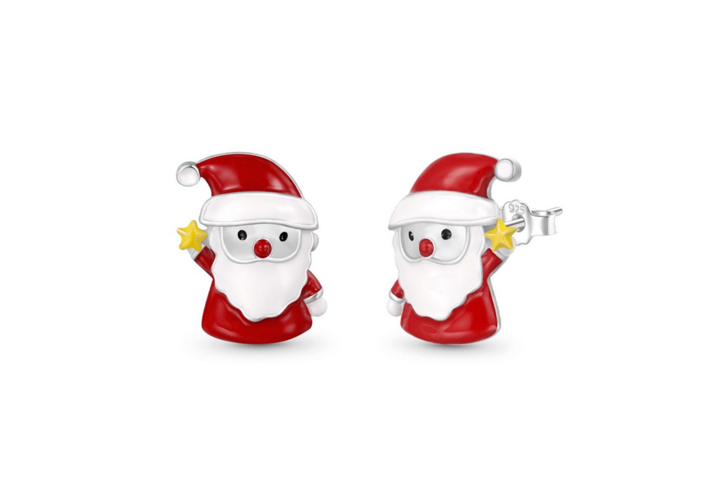 Gnoce Ohrring-Set Gnoce Ohrstecker Weihnachtsmann Silber HLE017 von Gnoce