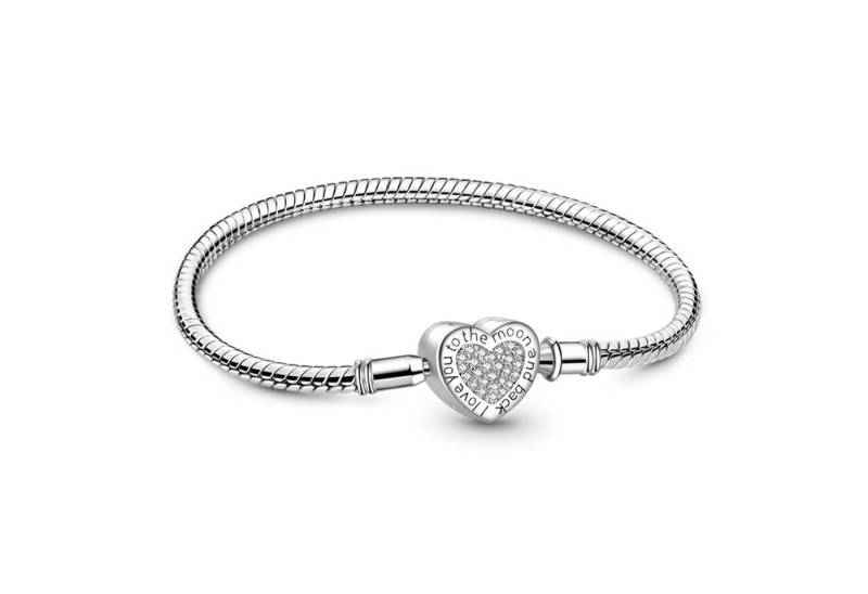 Gnoce Perlenarmband Gnoce Armband Zirkonia-Herz GYB187-17 Edelstahl/Silber von Gnoce