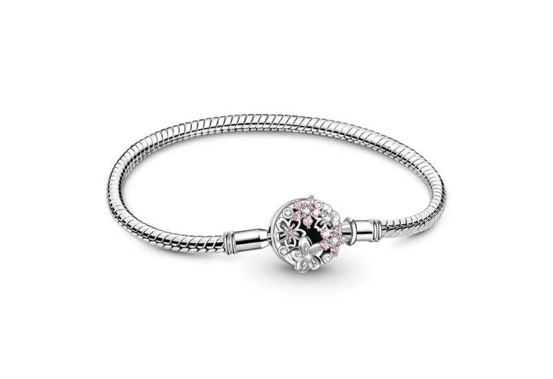 Gnoce Perlenarmband Gnoce Armband rosa Blumen GYB026-18 Edelstahl/Silber von Gnoce