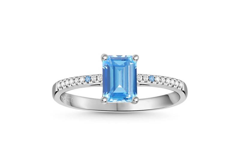 Gnoce Silberring Gnoce Ring Blauer Diamant FDR057-54 Silber von Gnoce