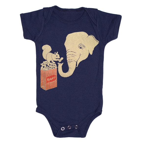 Elefant Und Eichhörnchen - 12-18Mos Baby Einteiler Body Strampler Pullover Zoo Tier Erdnüsse Dumme Beste Freunde Teilen Entzückend Niedlich von GnomEnterprises