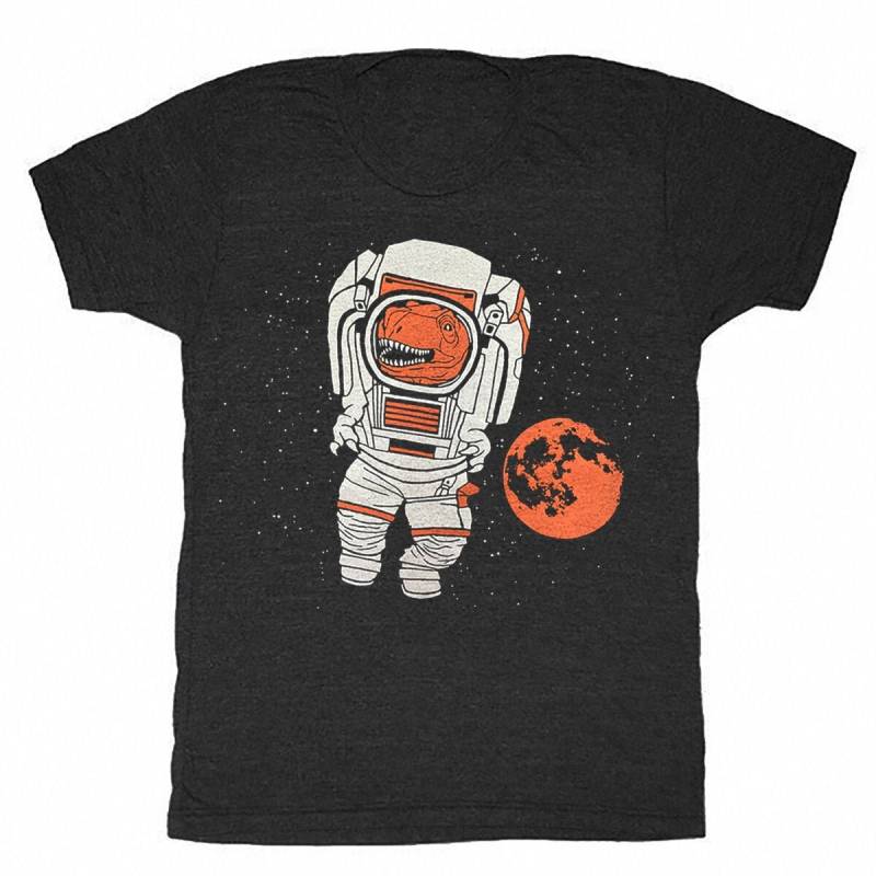 Trex Astronaut - Unisex Herren T-Shirt Retro Scifi T-Shirt Marsianer Dino Tyrannosaurus Rex Weltraum Roter Mars Mond Sterne Die Nasa Tshirt von GnomEnterprises