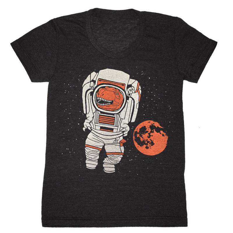 Womens Trex Astronaut T-Shirt - Mädchen Lustiger Raum Die Nasa Raumfahrer Rakete Mond Mars Planeten Astronomie Scifi Science Fiction Tshirt von GnomEnterprises
