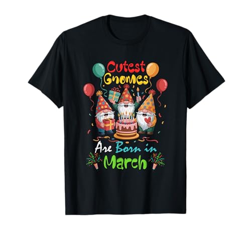 Cutest Gnomes Funny Birthday March Colorful Costume Kids T-Shirt von Gnomes Birthday Costume